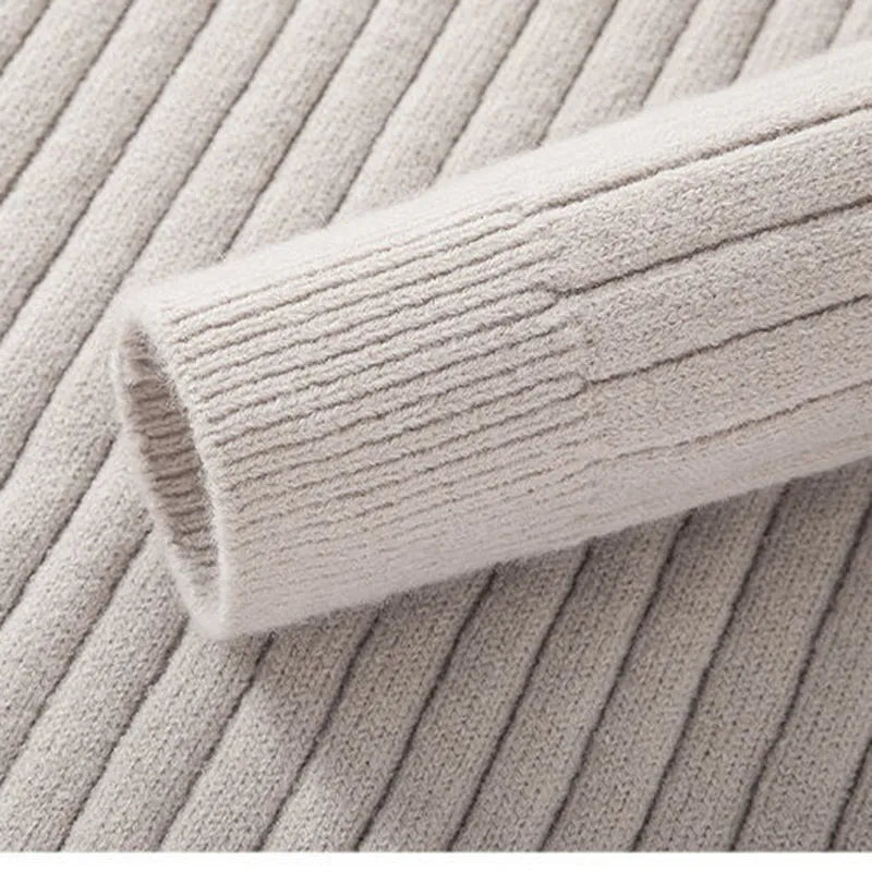 Herren Strickpullover mit Stehkragen und halbem Reißverschluss – Eleganter Freizeitpullover für Alltag und Büro