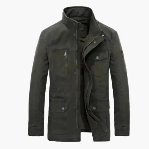 Herren Freizeitjacke mit Stehkragen und Mehrfach-Taschen – Urban Outdoor Stil