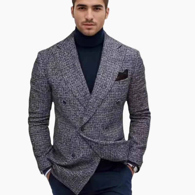 Herren Modernes Doppelreihiges Sakko – Eleganter Business- und Freizeit-Blazer