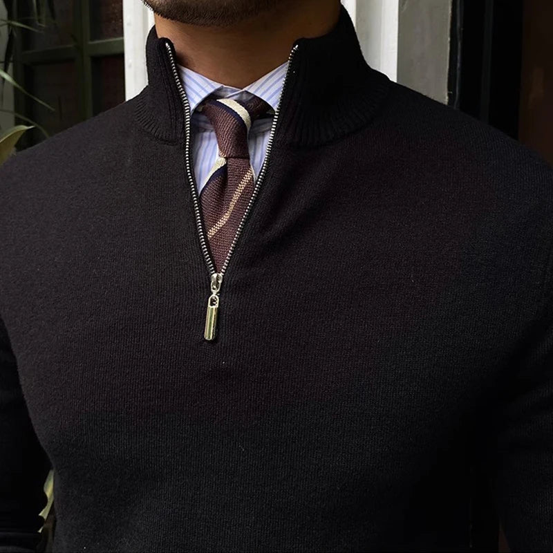 Herren Halbzip-Pullover – Klassischer Business & Freizeit Look, Elegant und Vielseitig