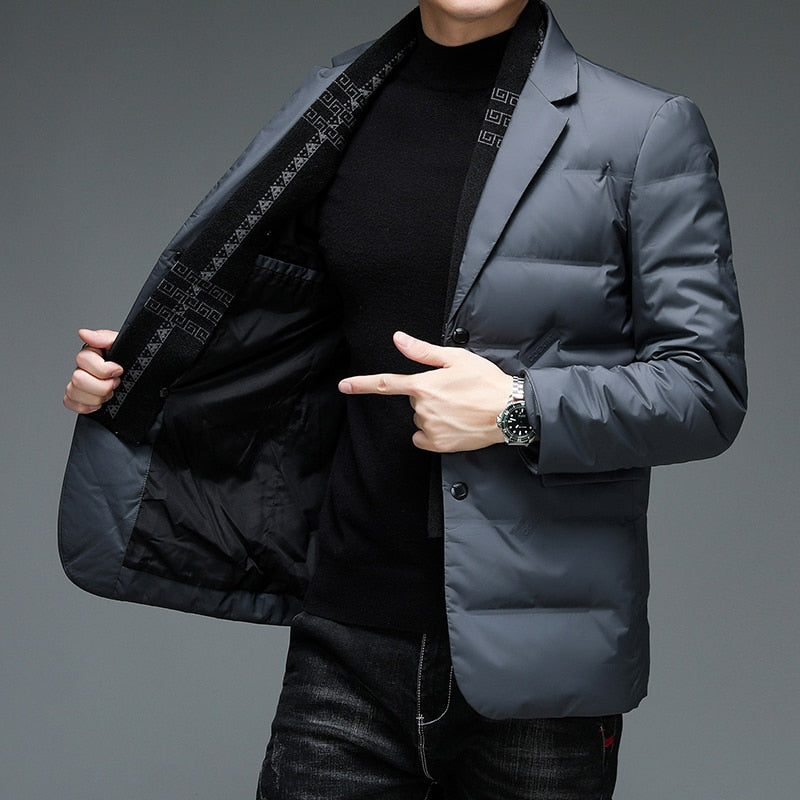Herren Steppblazer Modern Business Casual Winterjacke – Elegant & Vielseitig