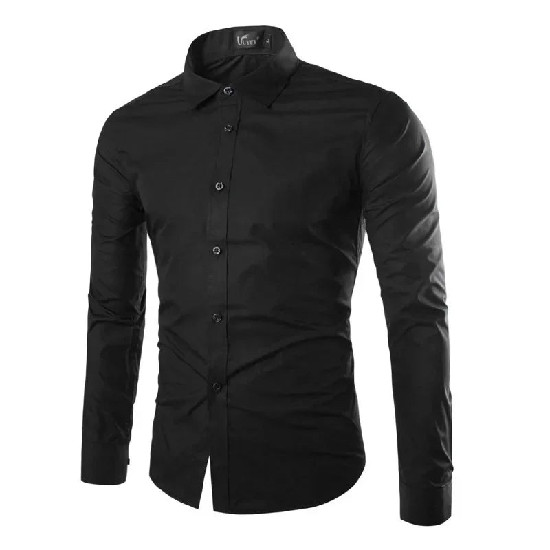 Herren Business Freizeit Hemd Slim Fit Modern Langarmshirt – Eleganter Stil für Büro und Alltag