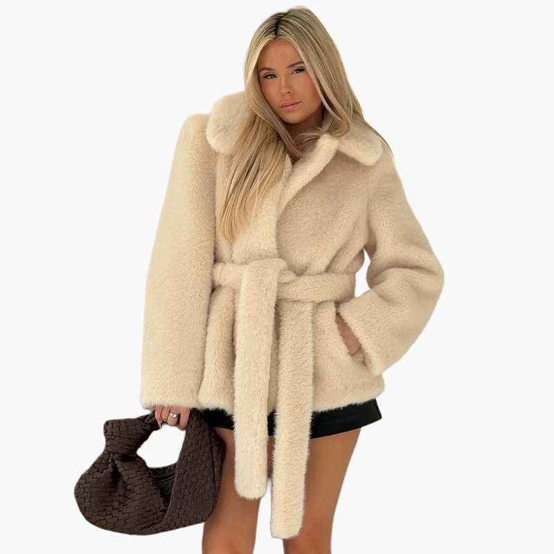 Damen Kurzmantel mit Gürtel und klassischem Kragen – Eleganter Alltagsmantel