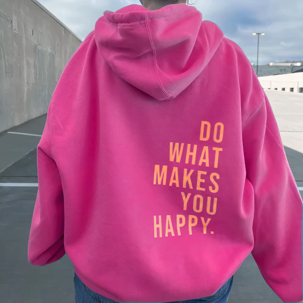 Damen Kapuzenpullover mit Statement-Print für Freizeit und Outdoor