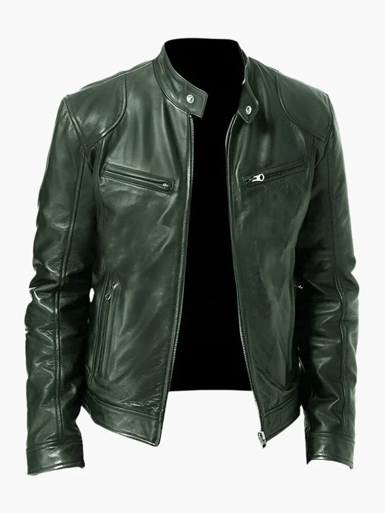 Herren Biker Kunstlederjacke – Klassischer Stil für Alltag und Freizeit