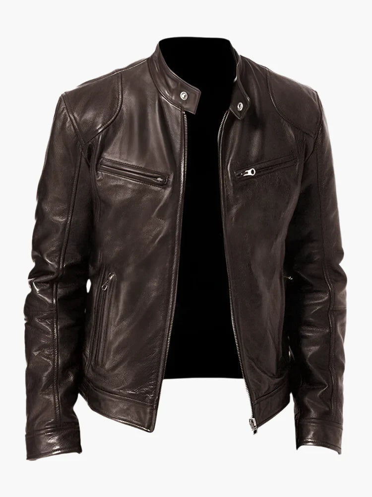 Herren Biker Kunstlederjacke – Klassischer Stil für Alltag und Freizeit