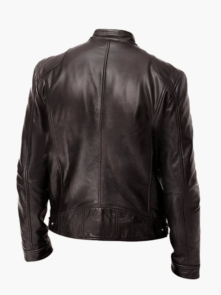 Herren Biker Kunstlederjacke – Klassischer Stil für Alltag und Freizeit