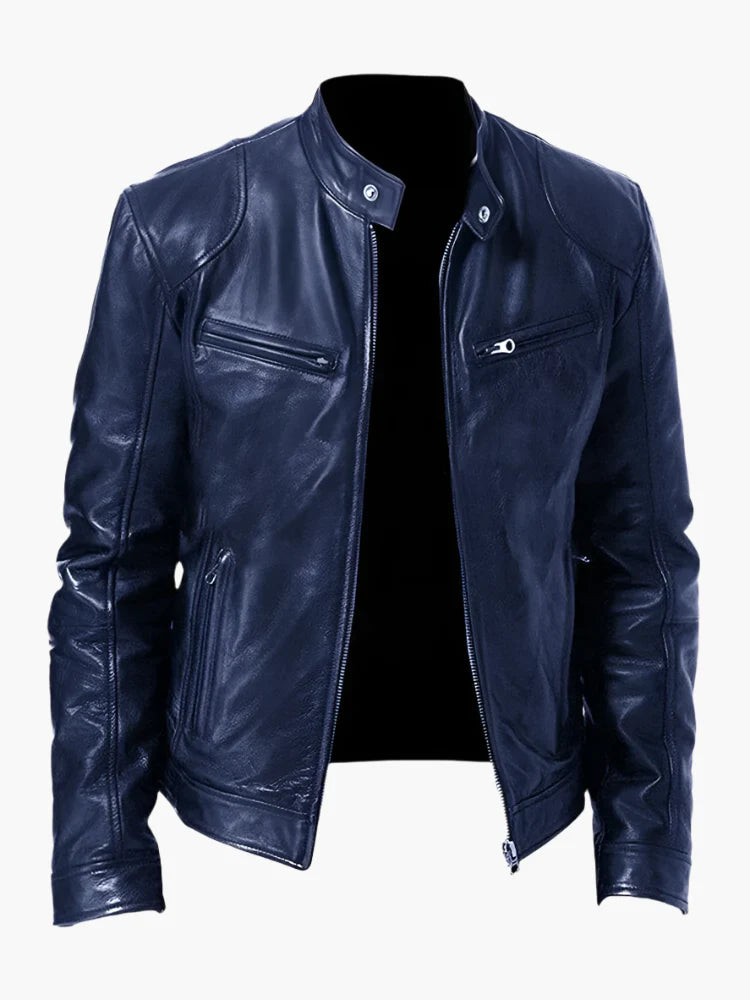 Herren Biker Kunstlederjacke – Klassischer Stil für Alltag und Freizeit