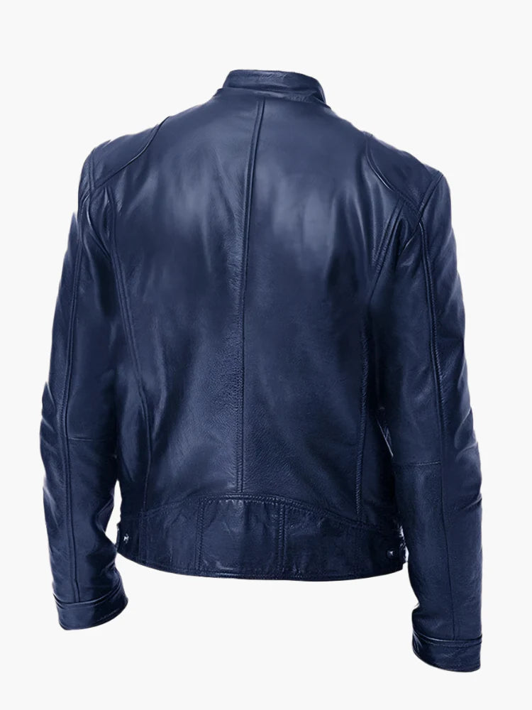 Herren Biker Kunstlederjacke – Klassischer Stil für Alltag und Freizeit