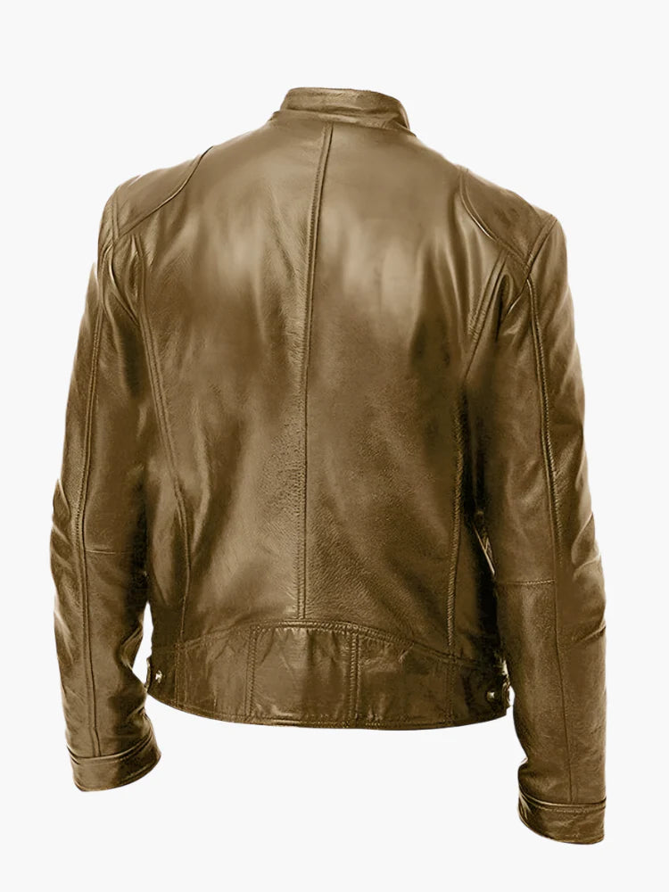 Herren Biker Kunstlederjacke – Klassischer Stil für Alltag und Freizeit