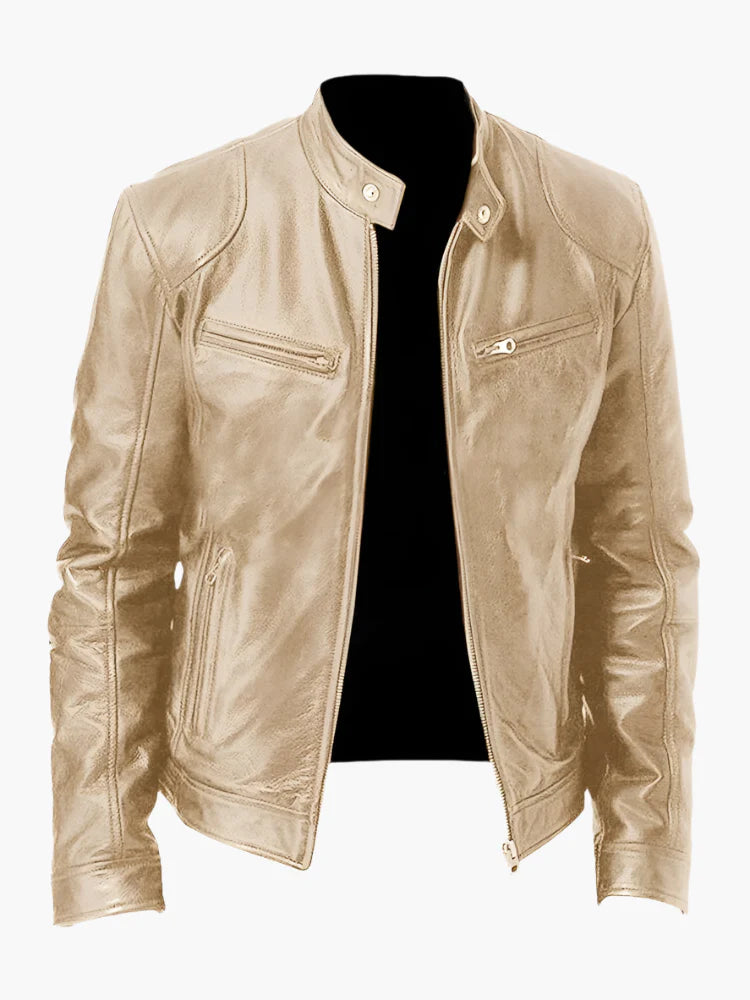 Herren Biker Kunstlederjacke – Klassischer Stil für Alltag und Freizeit