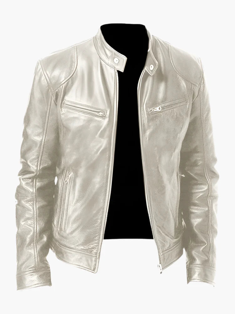 Herren Biker Kunstlederjacke – Klassischer Stil für Alltag und Freizeit