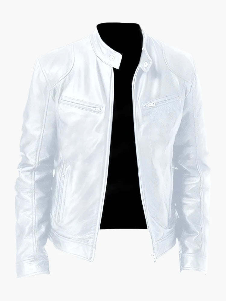 Herren Biker Kunstlederjacke – Klassischer Stil für Alltag und Freizeit