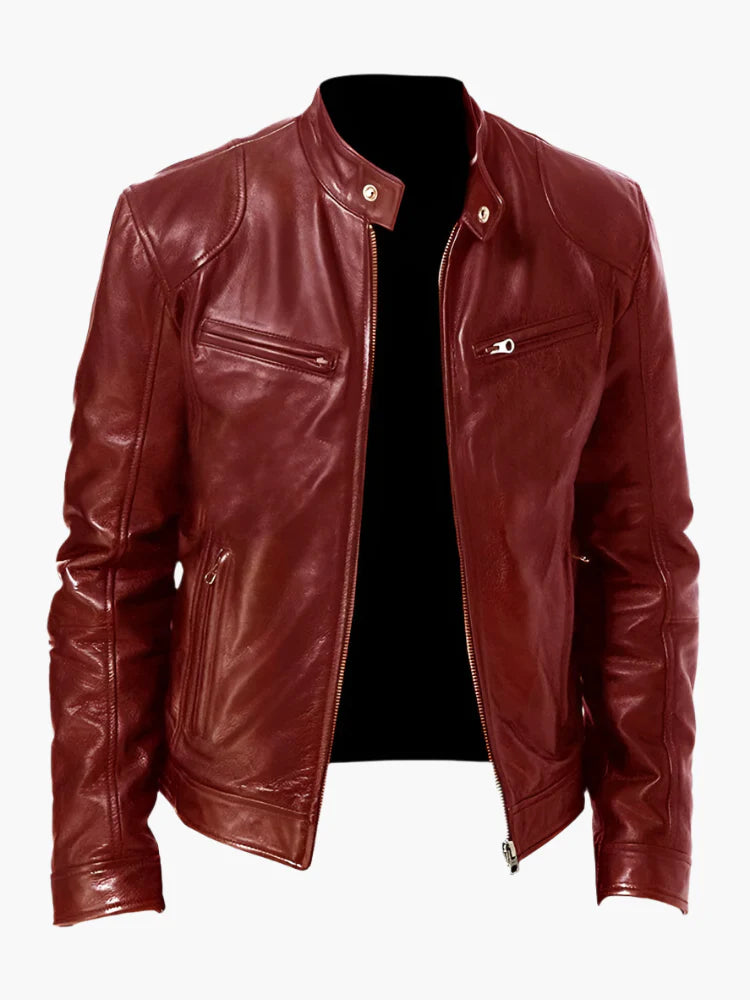 Herren Biker Kunstlederjacke – Klassischer Stil für Alltag und Freizeit