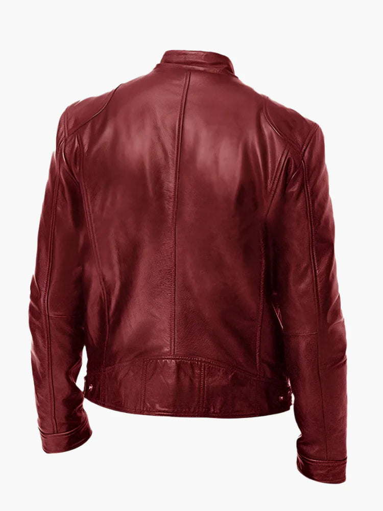 Herren Biker Kunstlederjacke – Klassischer Stil für Alltag und Freizeit
