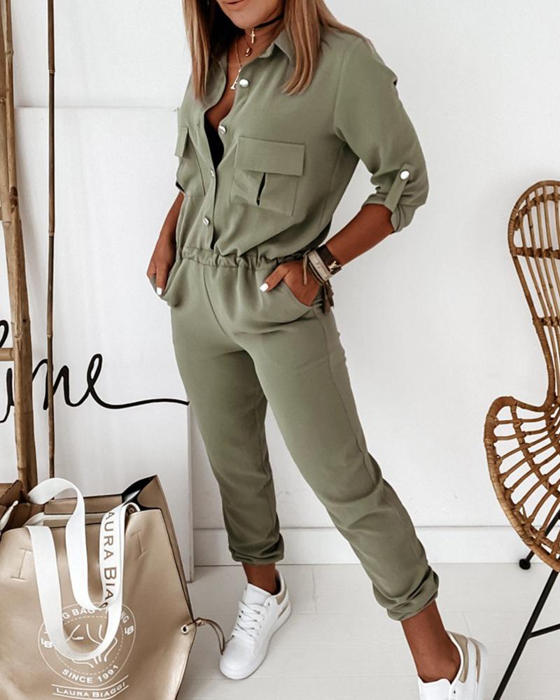 Damen Jumpsuit Einteiler Freizeit Elegant Modern mit Taschen – Perfekt für Alltag & Ausgehen