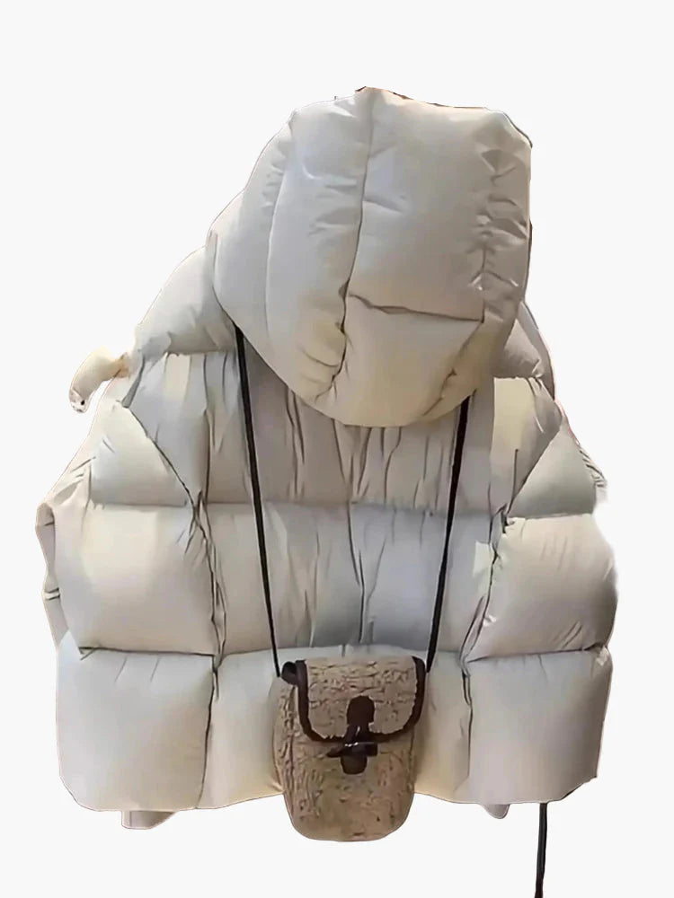 Herren Oversize Daunen-Look Winterjacke mit Kapuze – Modischer Puffer-Stil für kalte Tage