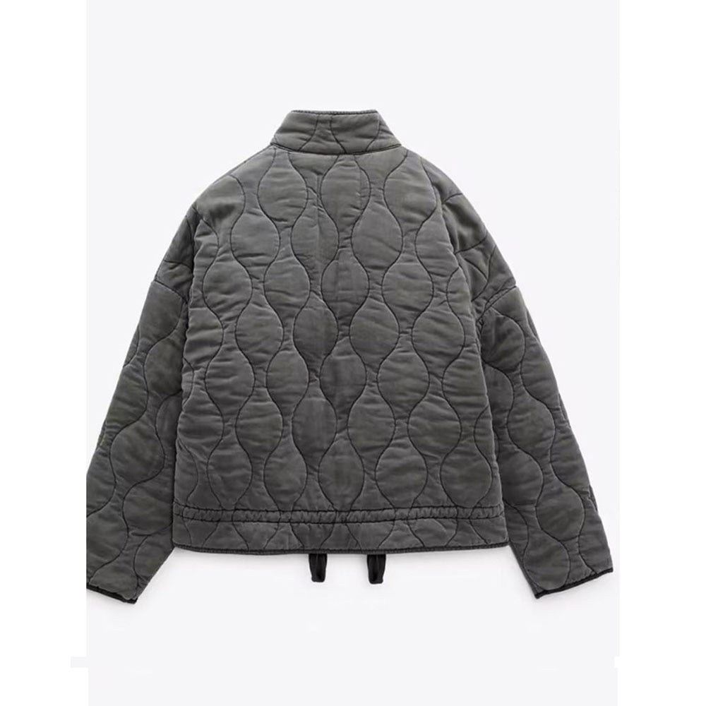 Damen Steppjacke Oversize Winter 2024 – Modische Übergangsjacke mit Taschen und Reißverschluss