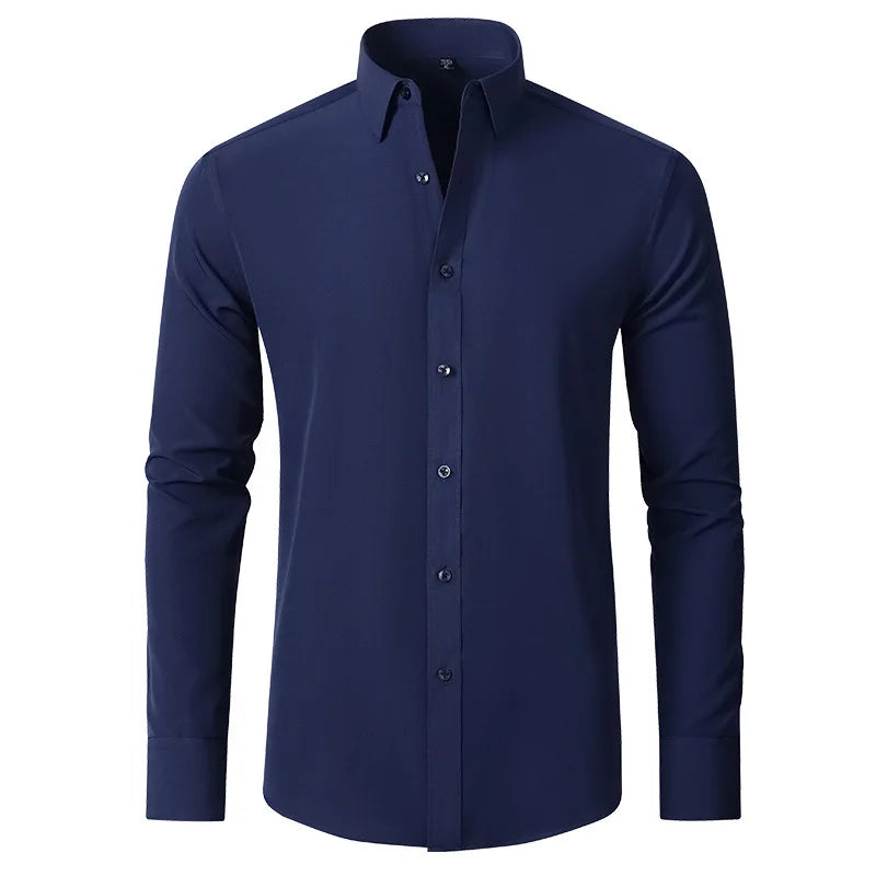 Geoff – Herren Stretch Hemd mit Knopfleiste und schlanker Passform