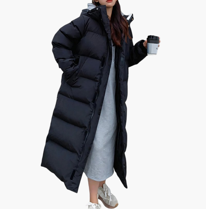 Damen Winter Steppmantel Lang Wasserdicht – Moderner Puffer Parka für Alltag und Outdoor