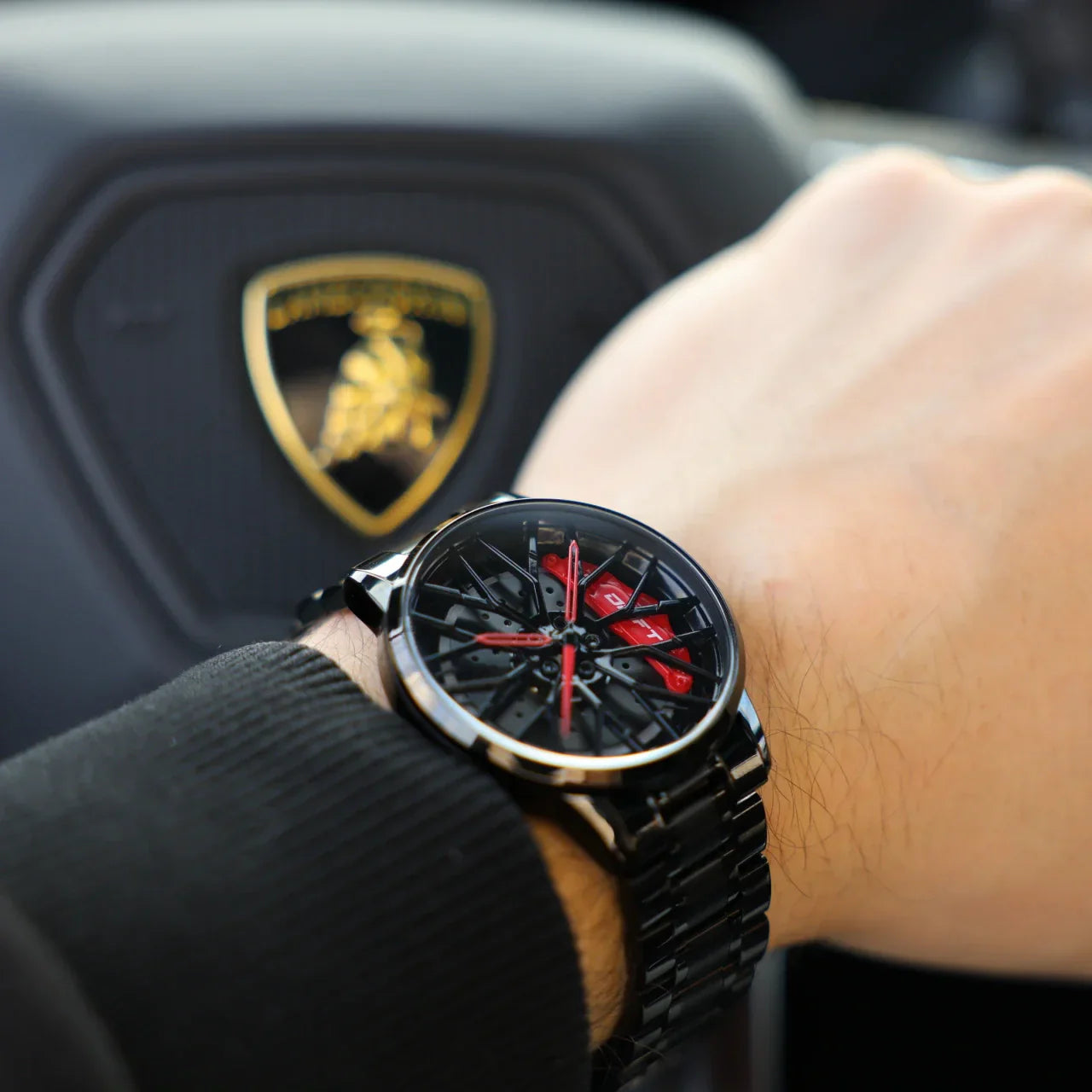Sommerliche Herrenuhr im Sportfelgen-Design – Armbanduhr für Männer, auffälliger Look für Freizeit & Urlaub