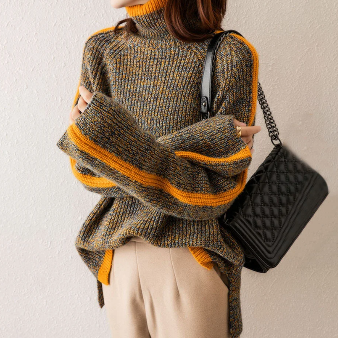 Damen Strickpullover mit Rollkragen – Modischer Winterpullover für Alltag und Freizeit