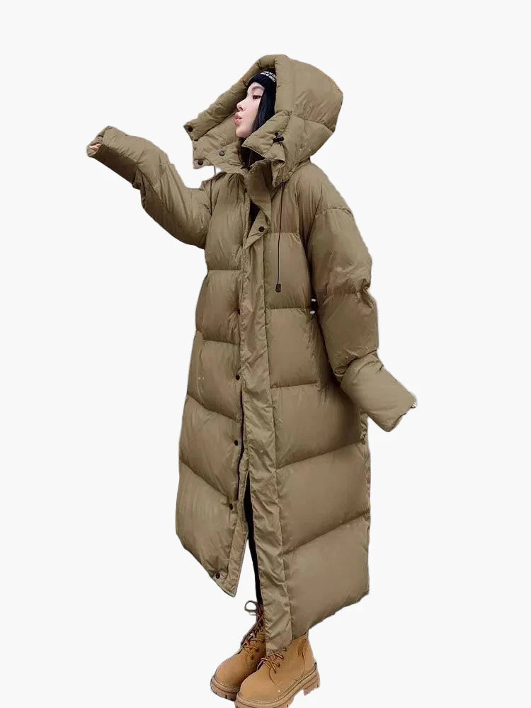 Damen Winter Steppmantel mit Kapuze – Langer Puffer für Alltag & Outdoor