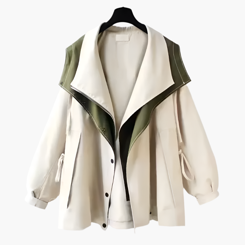 Damen Oversize Übergangsjacke im modernen Lagenlook – Stilvoller Mantel für Alltag und Freizeit