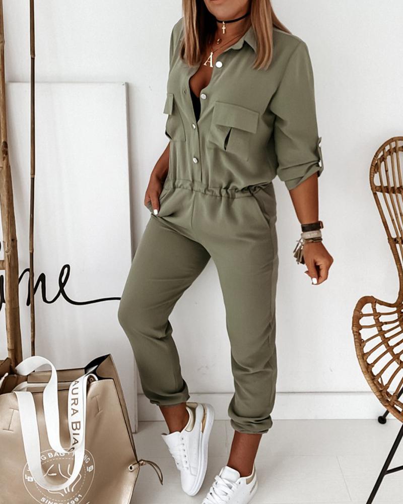 Damen Jumpsuit Einteiler Freizeit Elegant Modern mit Taschen – Perfekt für Alltag & Ausgehen