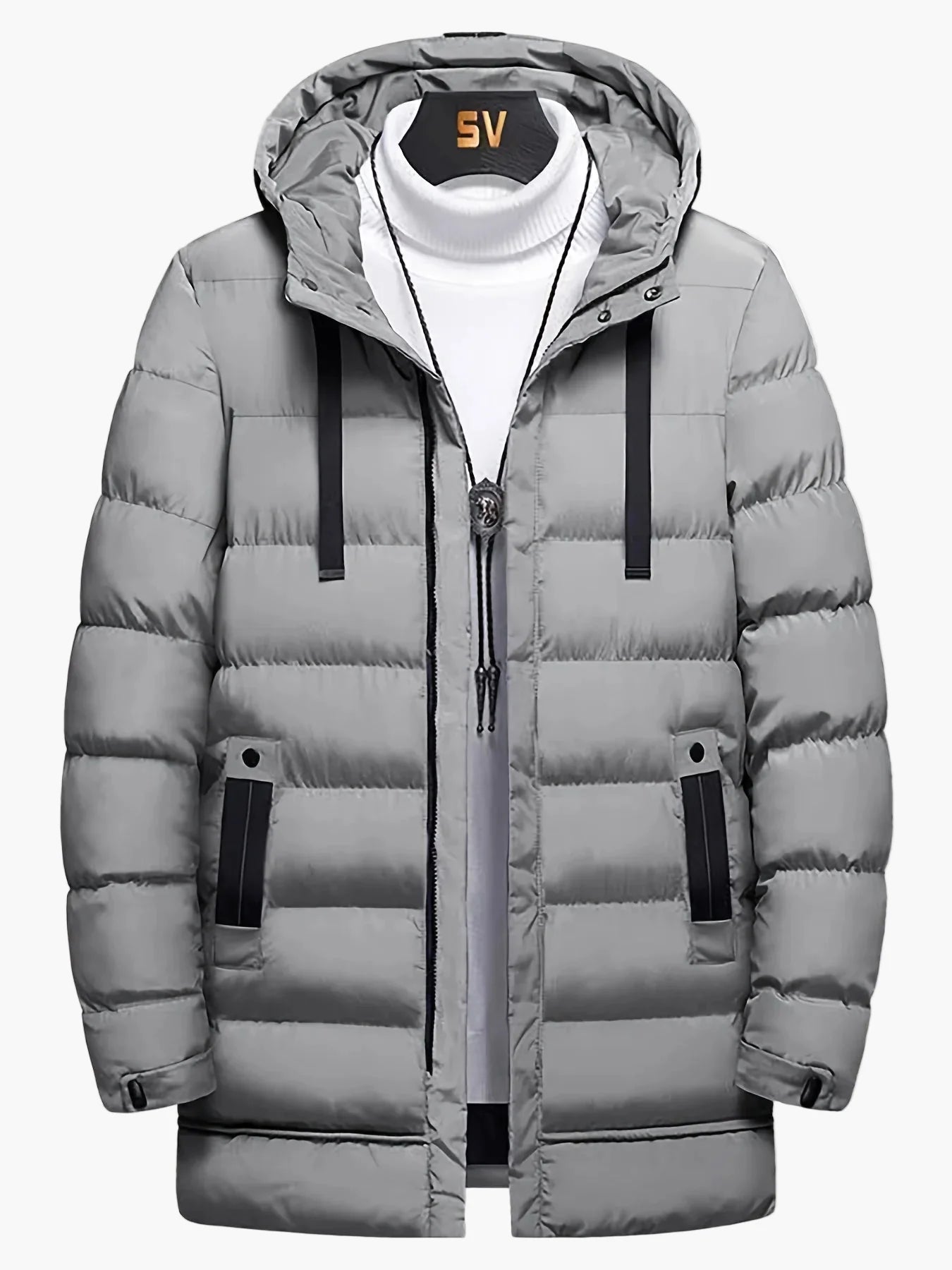 Herren Winter Steppmantel Lang Parka mit Kapuze – Casual Stil für Alltag & Outdoor