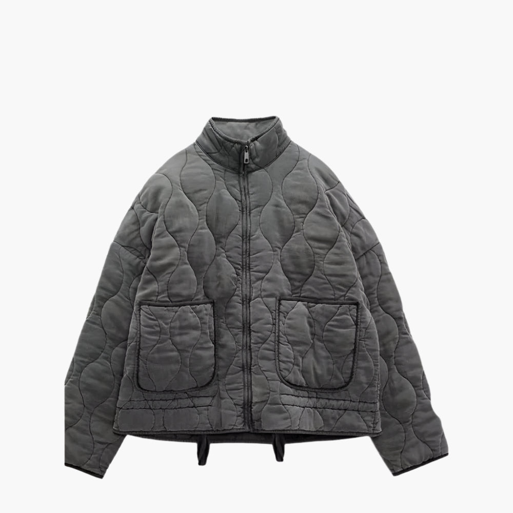 Damen Steppjacke Oversize Winter 2024 – Modische Übergangsjacke mit Taschen und Reißverschluss