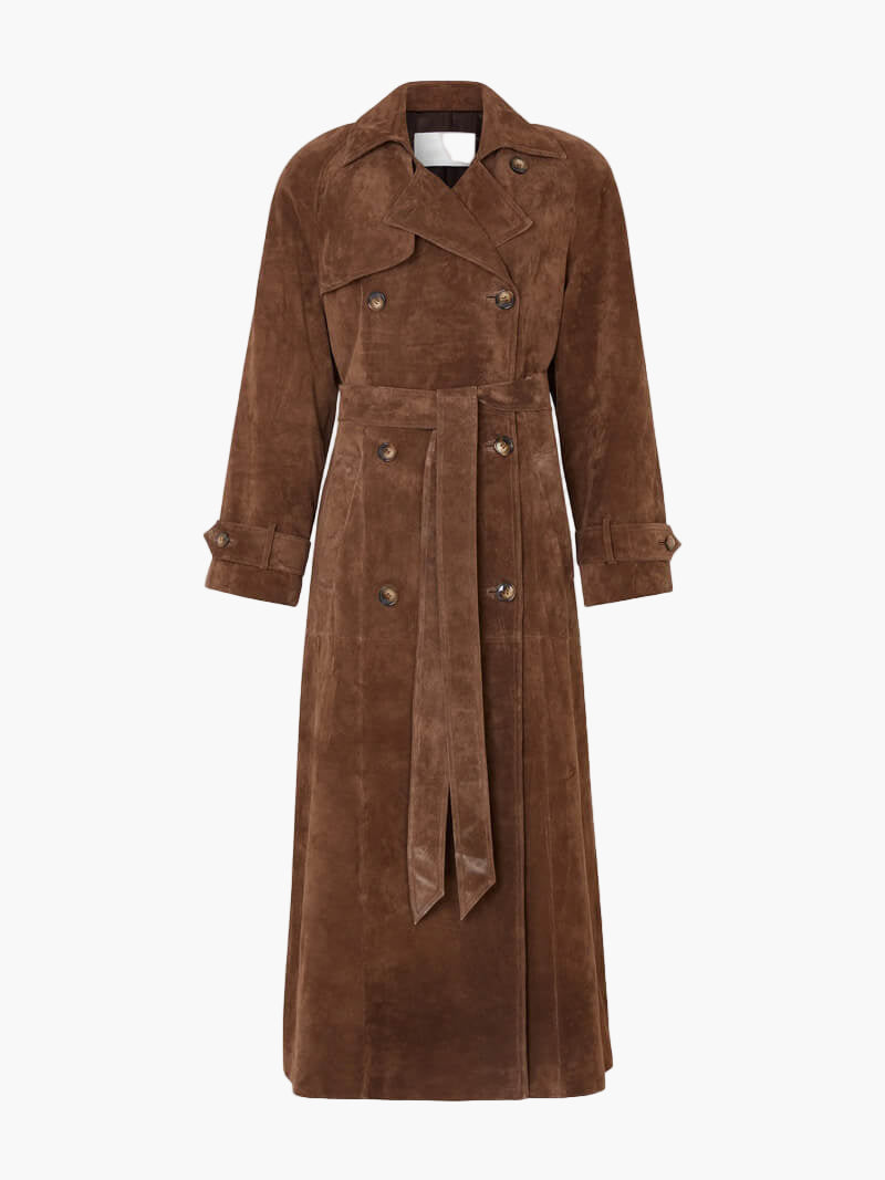 Damen Trenchcoat Longline mit Gürtel – Eleganter Mantel für stilbewusste Frauen