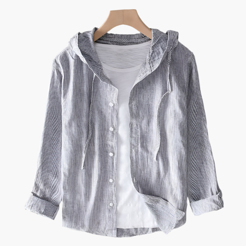 Damen Leinenbluse mit Kapuze – Casual Eleganz für Alltag und Reisen
