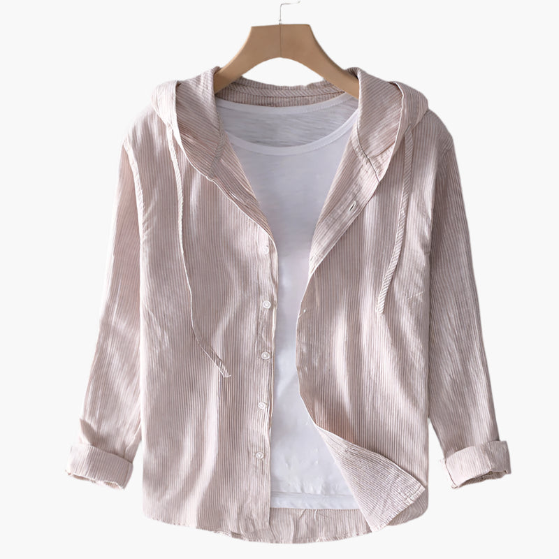 Damen Leinenbluse mit Kapuze – Casual Eleganz für Alltag und Reisen