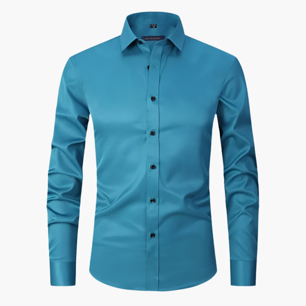 Herren Business Slim Fit Stretch Hemd – Elegantes Modernes Langarmhemd für Büro und Freizeit
