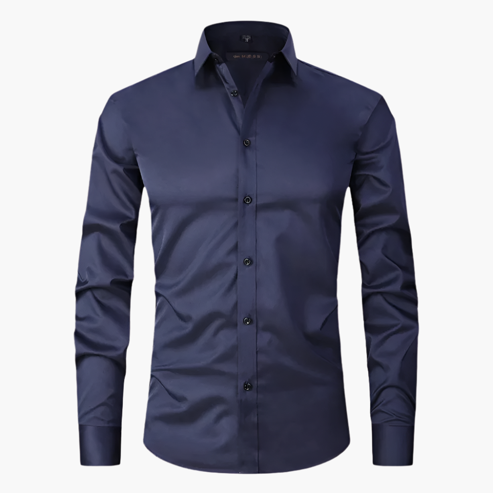 Herren Business Slim Fit Stretch Hemd – Elegantes Modernes Langarmhemd für Büro und Freizeit