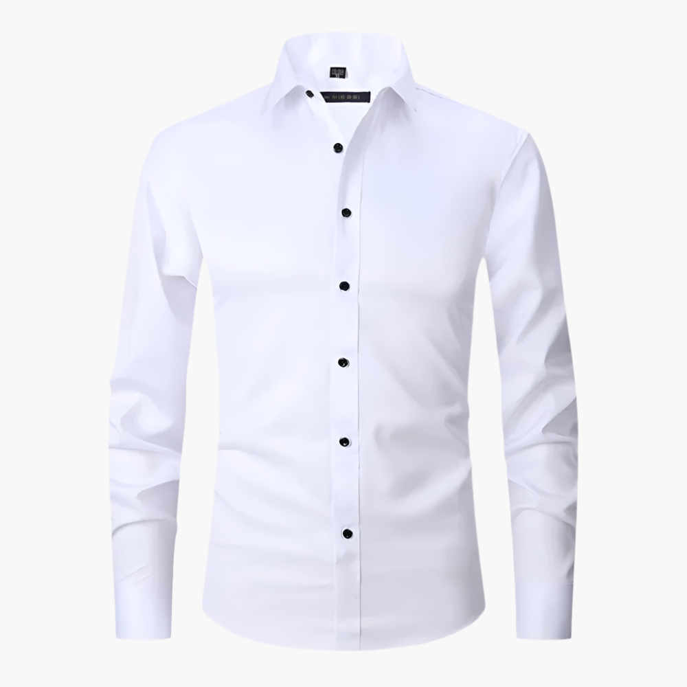 Herren Business Slim Fit Stretch Hemd – Elegantes Modernes Langarmhemd für Büro und Freizeit