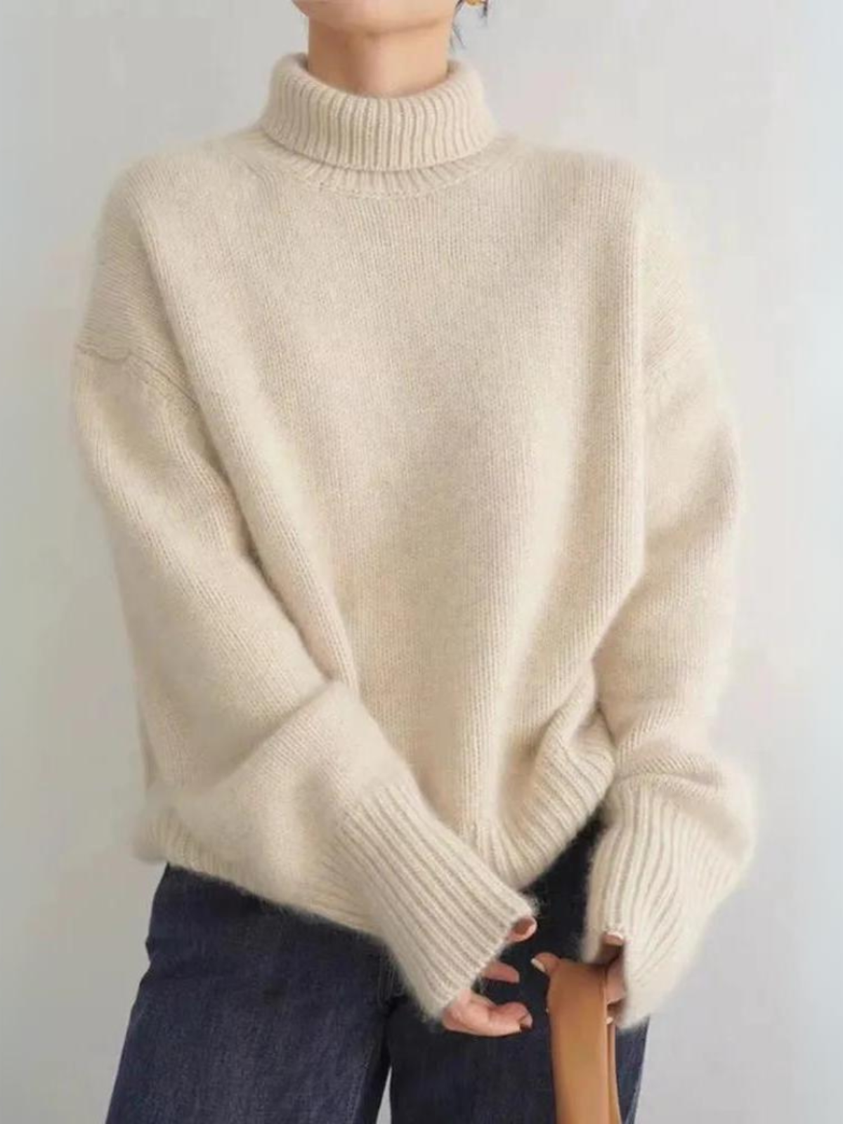Damen Rollkragenpullover im Oversize-Look – Stilvoller Strick für Herbst und Winter