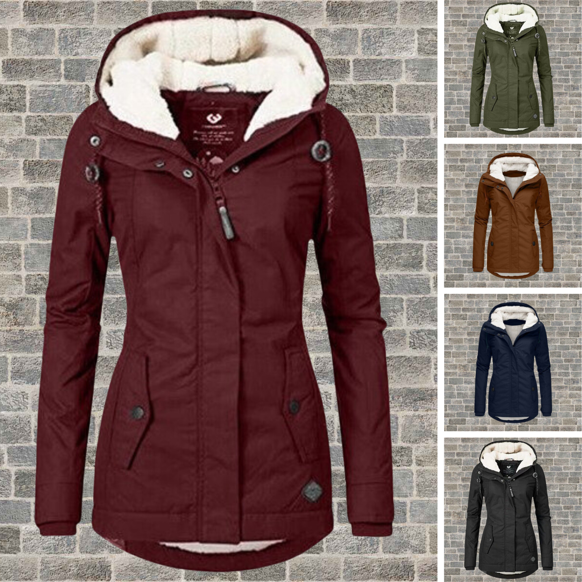 Damen Winter Parka Sherpa-Hoodie – Stilvoller, warmer Outdoor Mantel für kalte Tage