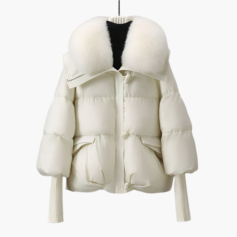 Damen Winter Steppjacke mit Luxusfellkragen – Modischer Puffer für kalte Tage