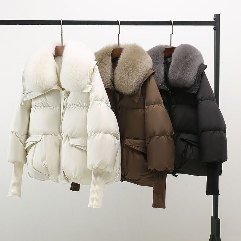 Damen Winter Steppjacke mit Luxusfellkragen – Modischer Puffer für kalte Tage