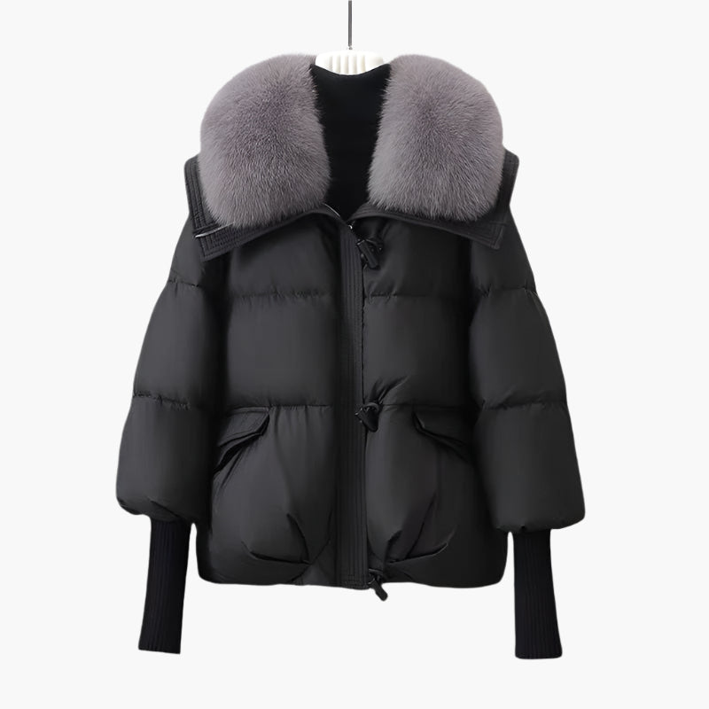 Damen Winter Steppjacke mit Luxusfellkragen – Modischer Puffer für kalte Tage