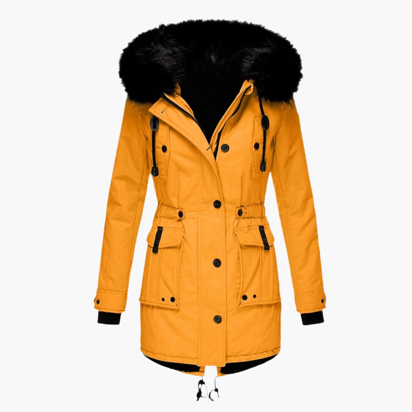 Damen Winterparka mit Kunstfellkapuze – Modischer Mantel für kalte Tage