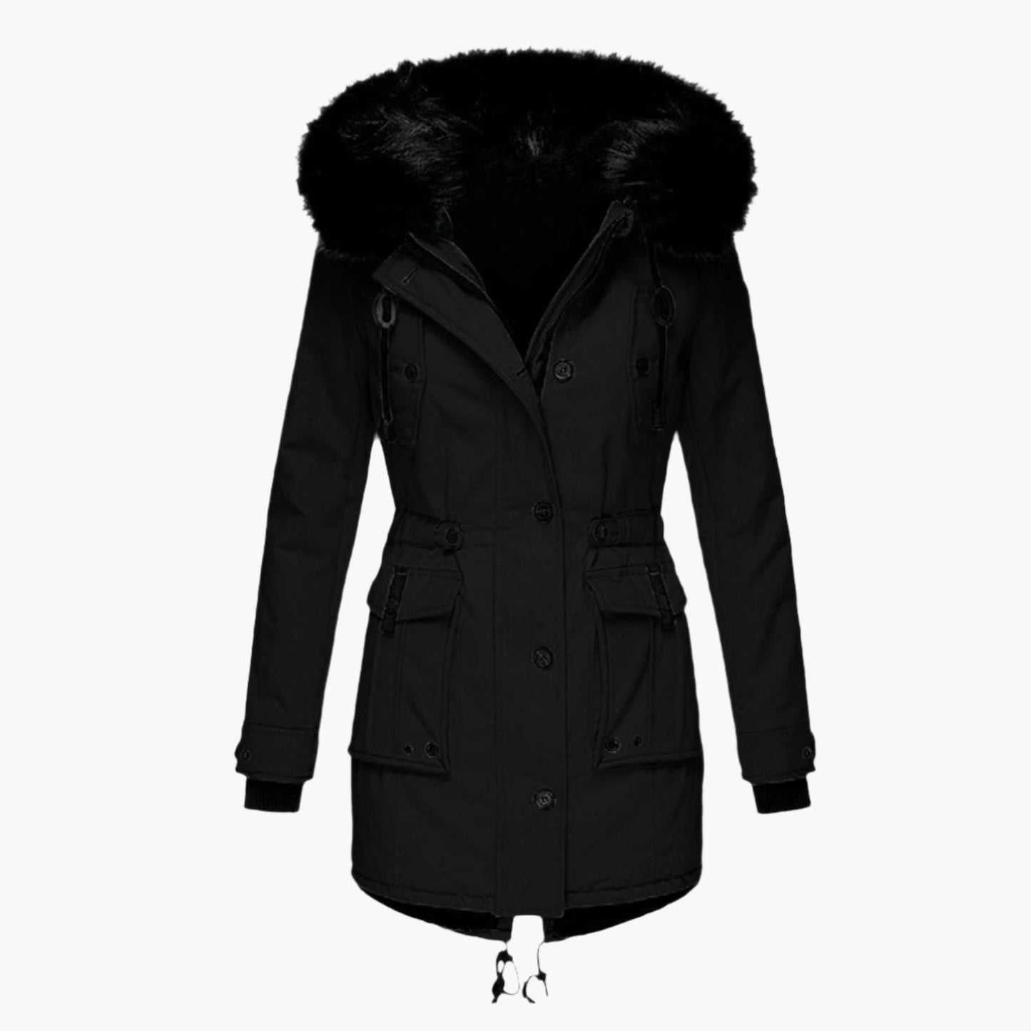 Damen Winterparka mit Kunstfellkapuze – Modischer Mantel für kalte Tage