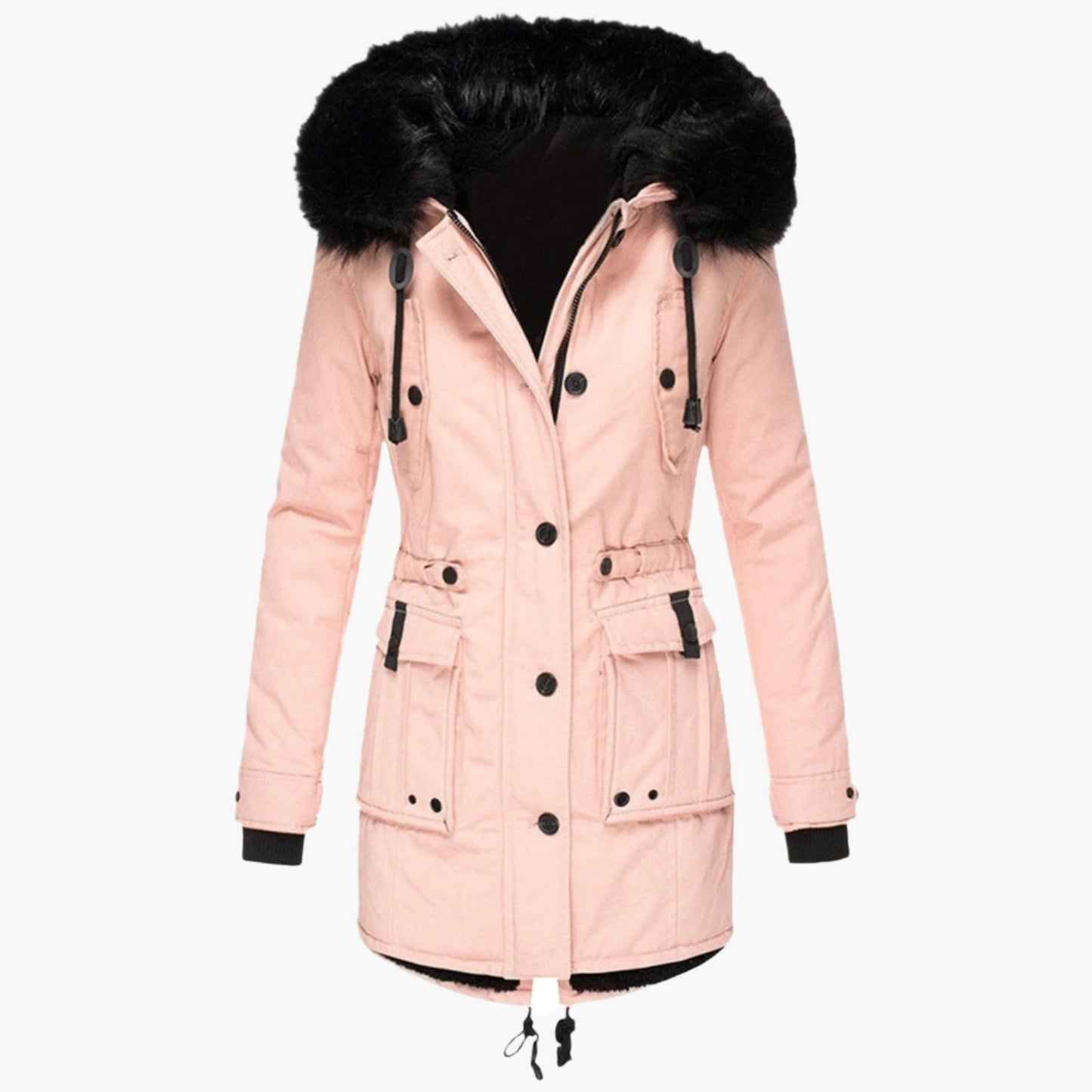 Damen Winterparka mit Kunstfellkapuze – Modischer Mantel für kalte Tage