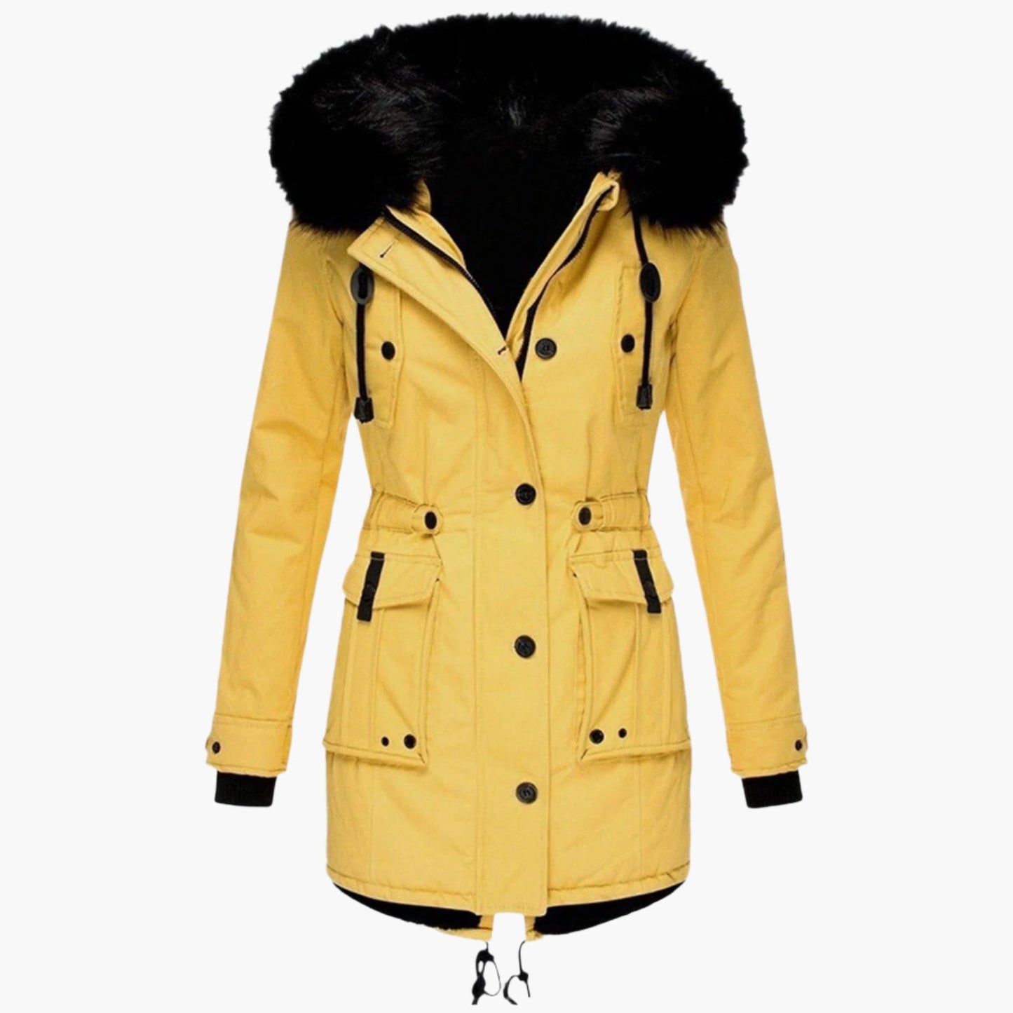 Damen Winterparka mit Kunstfellkapuze – Modischer Mantel für kalte Tage