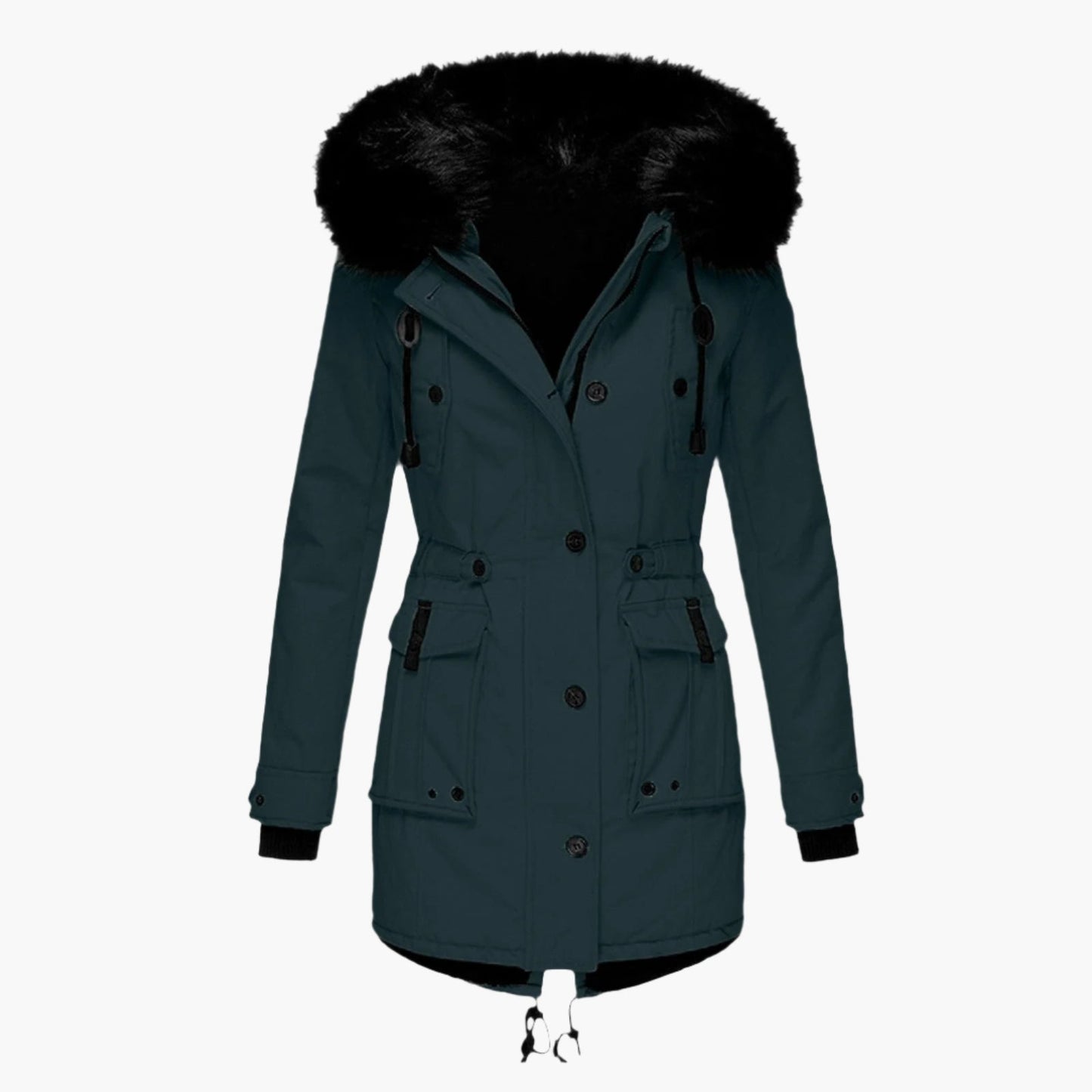 Damen Winterparka mit Kunstfellkapuze – Modischer Mantel für kalte Tage