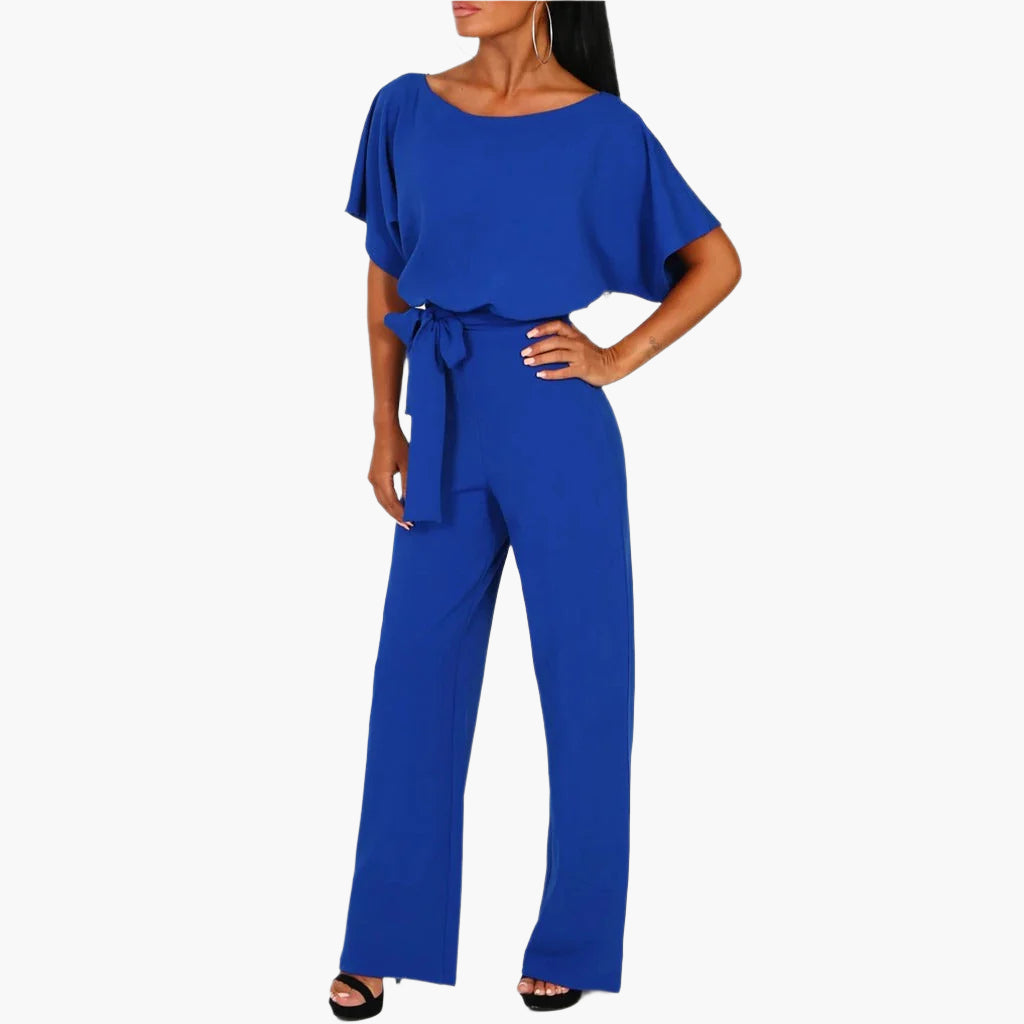 Damen Eleganter Jumpsuit mit weitem Bein und Taillengürtel für besondere Anlässe