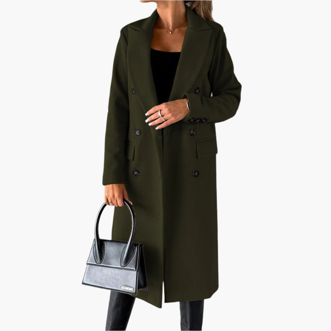 Damen Wintermantel – Eleganter Business- und Alltagsmantel, Doppelreihig, Modernes Design