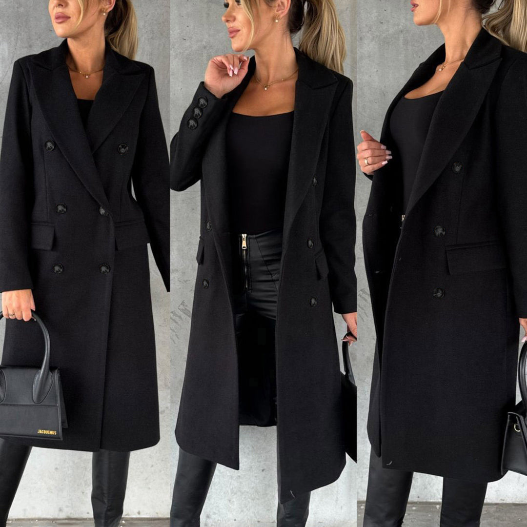 Damen Wintermantel – Eleganter Business- und Alltagsmantel, Doppelreihig, Modernes Design